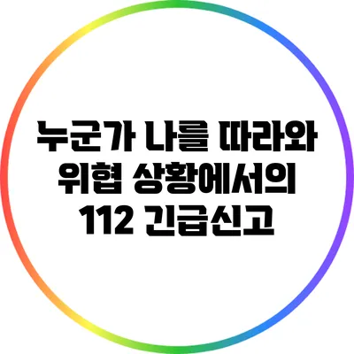 누군가 나를 따라와 위협 상황에서의 112 긴급신고