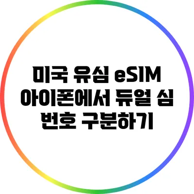 미국 유심 eSIM 아이폰에서 듀얼 심 번호 구분하기