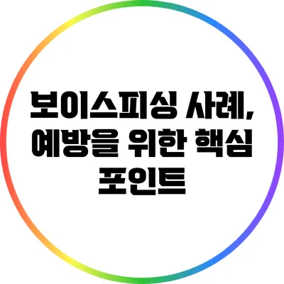 보이스피싱 사례, 예방을 위한 핵심 포인트