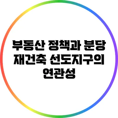 부동산 정책과 분당 재건축 선도지구의 연관성