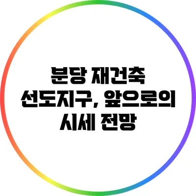 분당 재건축 선도지구, 앞으로의 시세 전망