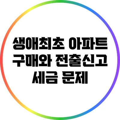 생애최초 아파트 구매와 전출신고 세금 문제