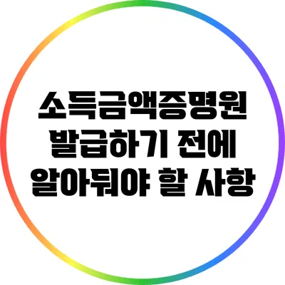 소득금액증명원 발급하기 전에 알아둬야 할 사항