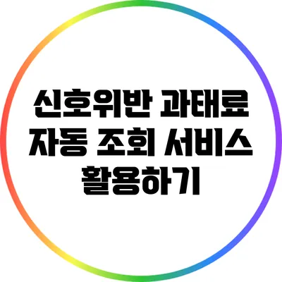 신호위반 과태료 자동 조회 서비스 활용하기