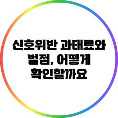 신호위반 과태료와 벌점, 어떻게 확인할까요?