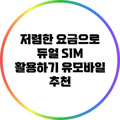 저렴한 요금으로 듀얼 SIM 활용하기: 유모바일 추천