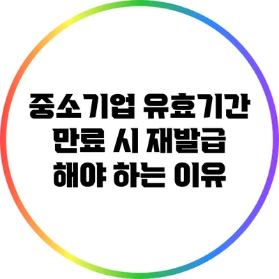 중소기업 유효기간 만료 시 재발급 해야 하는 이유