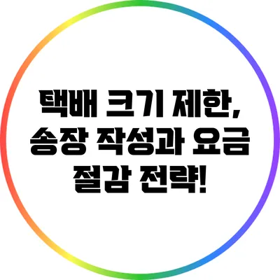 택배 크기 제한, 송장 작성과 요금 절감 전략!