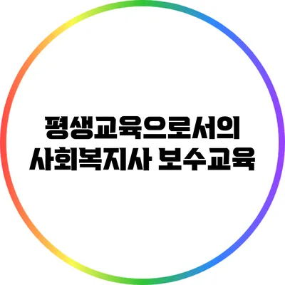 평생교육으로서의 사회복지사 보수교육