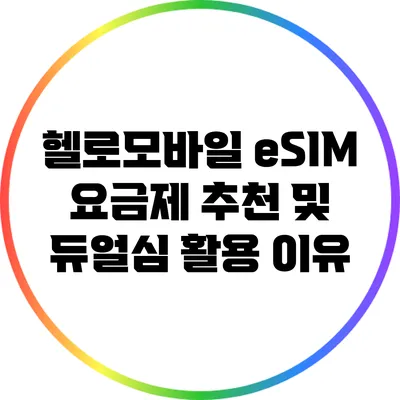 헬로모바일 eSIM 요금제 추천 및 듀얼심 활용 이유