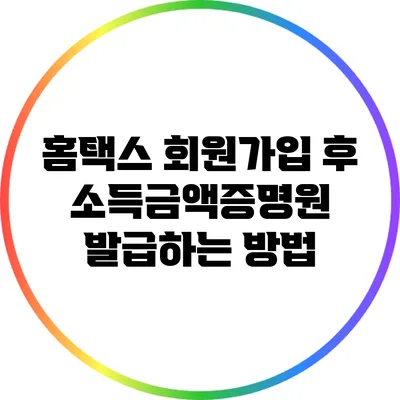 홈택스 회원가입 후 소득금액증명원 발급하는 방법