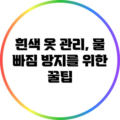 흰색 옷 관리, 물 빠짐 방지를 위한 꿀팁