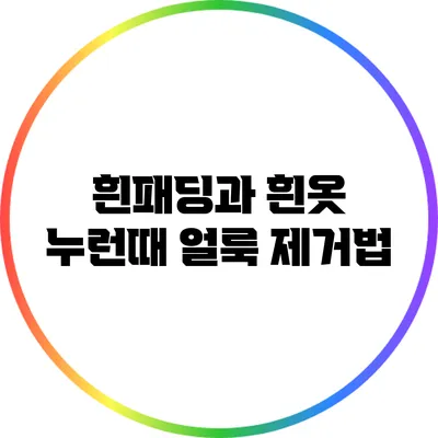 흰패딩과 흰옷 누런때 얼룩 제거법