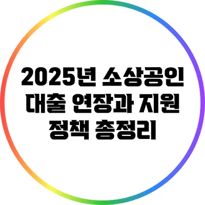 2025년 소상공인 대출 연장과 지원 정책 총정리