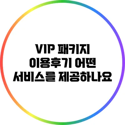 VIP 패키지 이용후기: 어떤 서비스를 제공하나요?