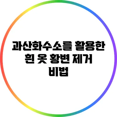 과산화수소를 활용한 흰 옷 황변 제거 비법