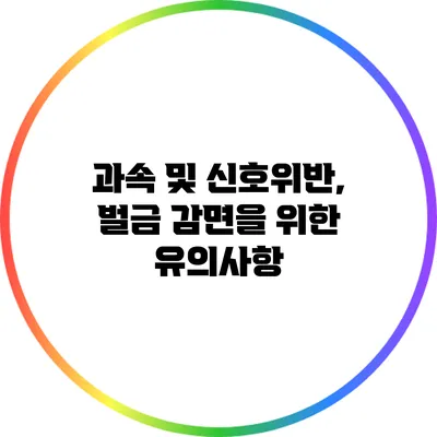 과속 및 신호위반, 벌금 감면을 위한 유의사항