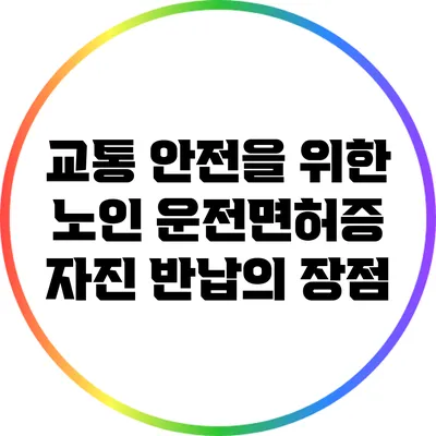 교통 안전을 위한 노인 운전면허증 자진 반납의 장점