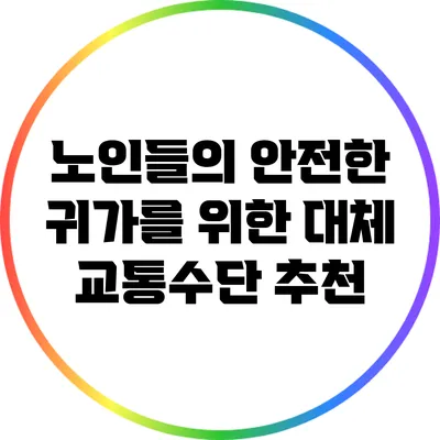 노인들의 안전한 귀가를 위한 대체 교통수단 추천