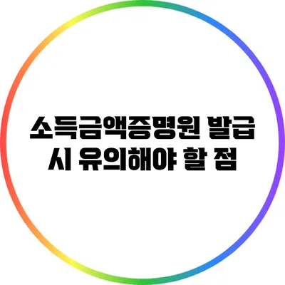 소득금액증명원 발급 시 유의해야 할 점