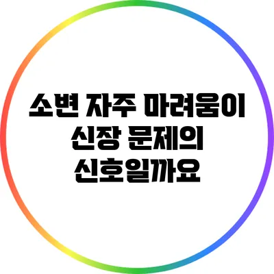 소변 자주 마려움이 신장 문제의 신호일까요?