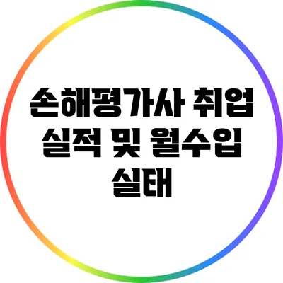 손해평가사 취업 실적 및 월수입 실태