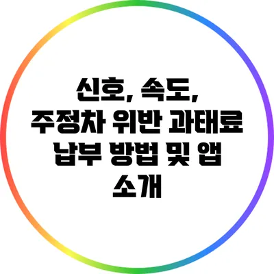 신호, 속도, 주정차 위반 과태료 납부 방법 및 앱 소개