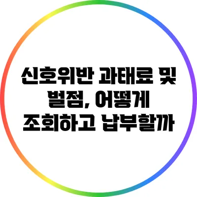 신호위반 과태료 및 벌점, 어떻게 조회하고 납부할까?