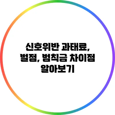 신호위반 과태료, 벌점, 범칙금 차이점 알아보기