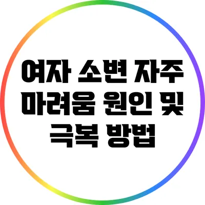 여자 소변 자주 마려움 원인 및 극복 방법