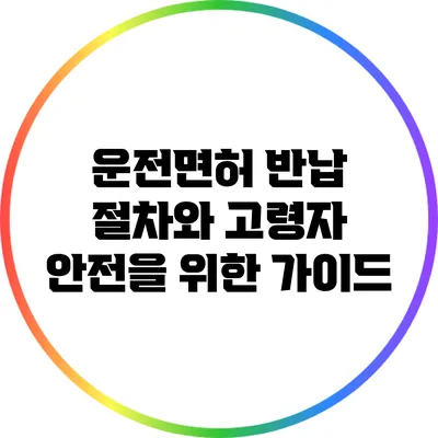 운전면허 반납 절차와 고령자 안전을 위한 가이드