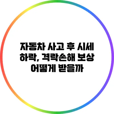 자동차 사고 후 시세 하락, 격락손해 보상 어떻게 받을까?