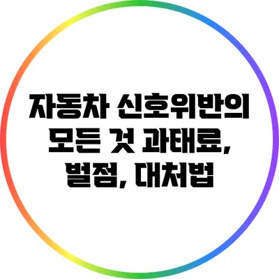 자동차 신호위반의 모든 것: 과태료, 벌점, 대처법