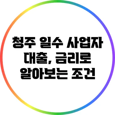 청주 일수 사업자 대출, 금리로 알아보는 조건