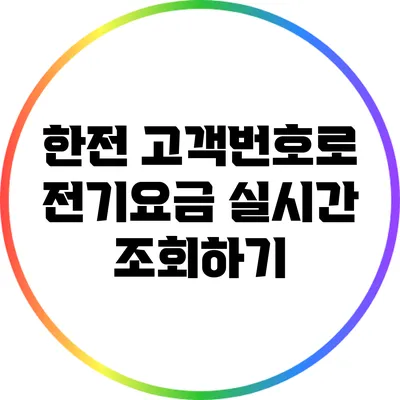 한전 고객번호로 전기요금 실시간 조회하기