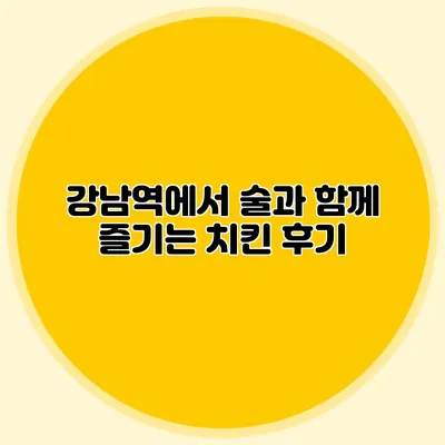 강남역에서 술과 함께 즐기는 치킨 후기