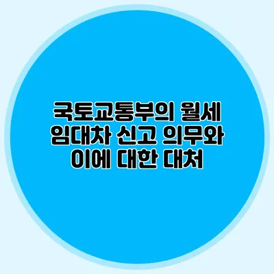 국토교통부의 월세 임대차 신고 의무와 이에 대한 대처