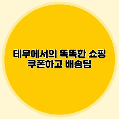 테무에서의 똑똑한 쇼핑: 쿠폰하고 배송팁